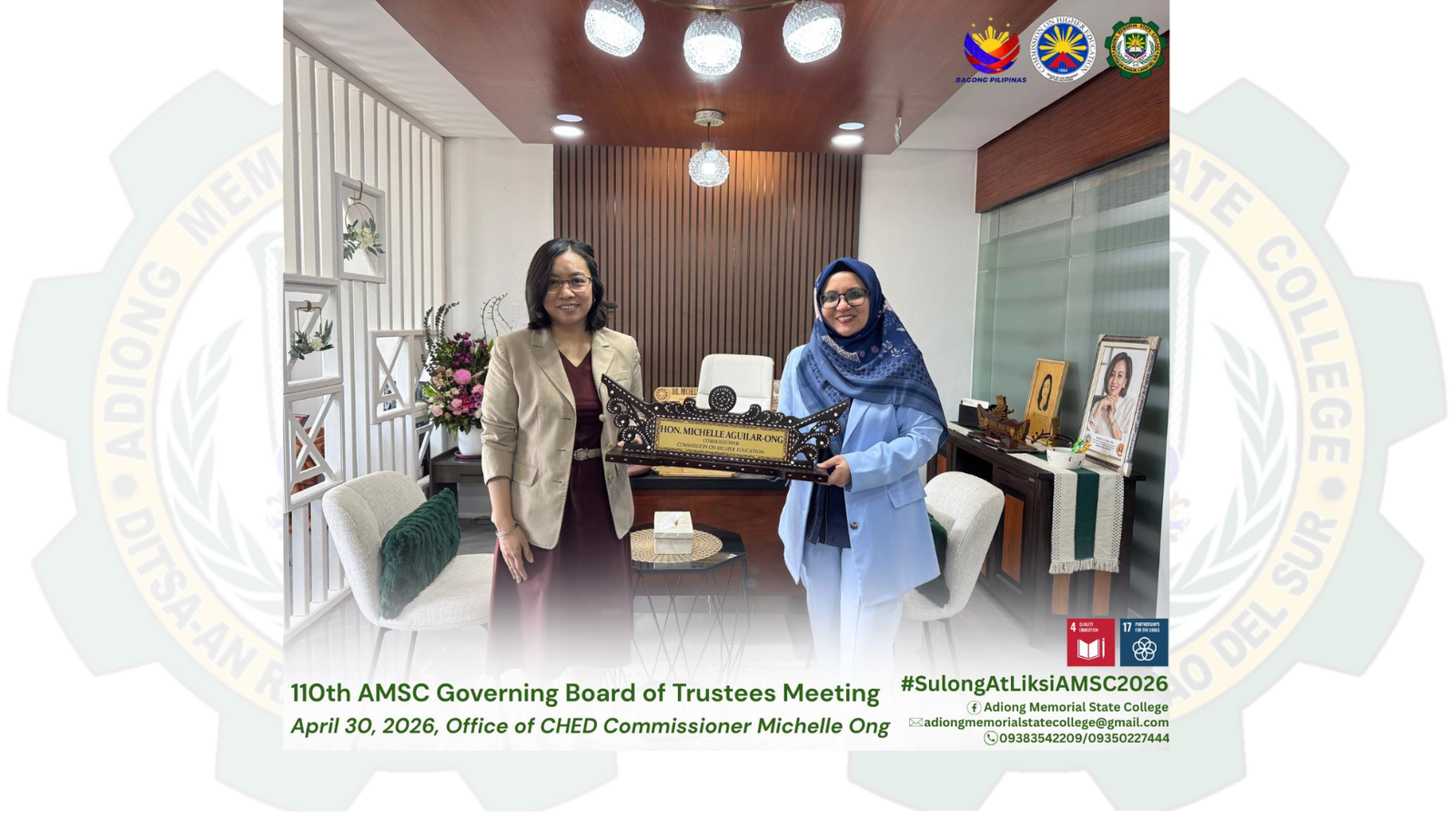 110th AMSC Governing Board of Trustees Meeting, Office of the CHED Commissioner Michelle Aguilar Ong